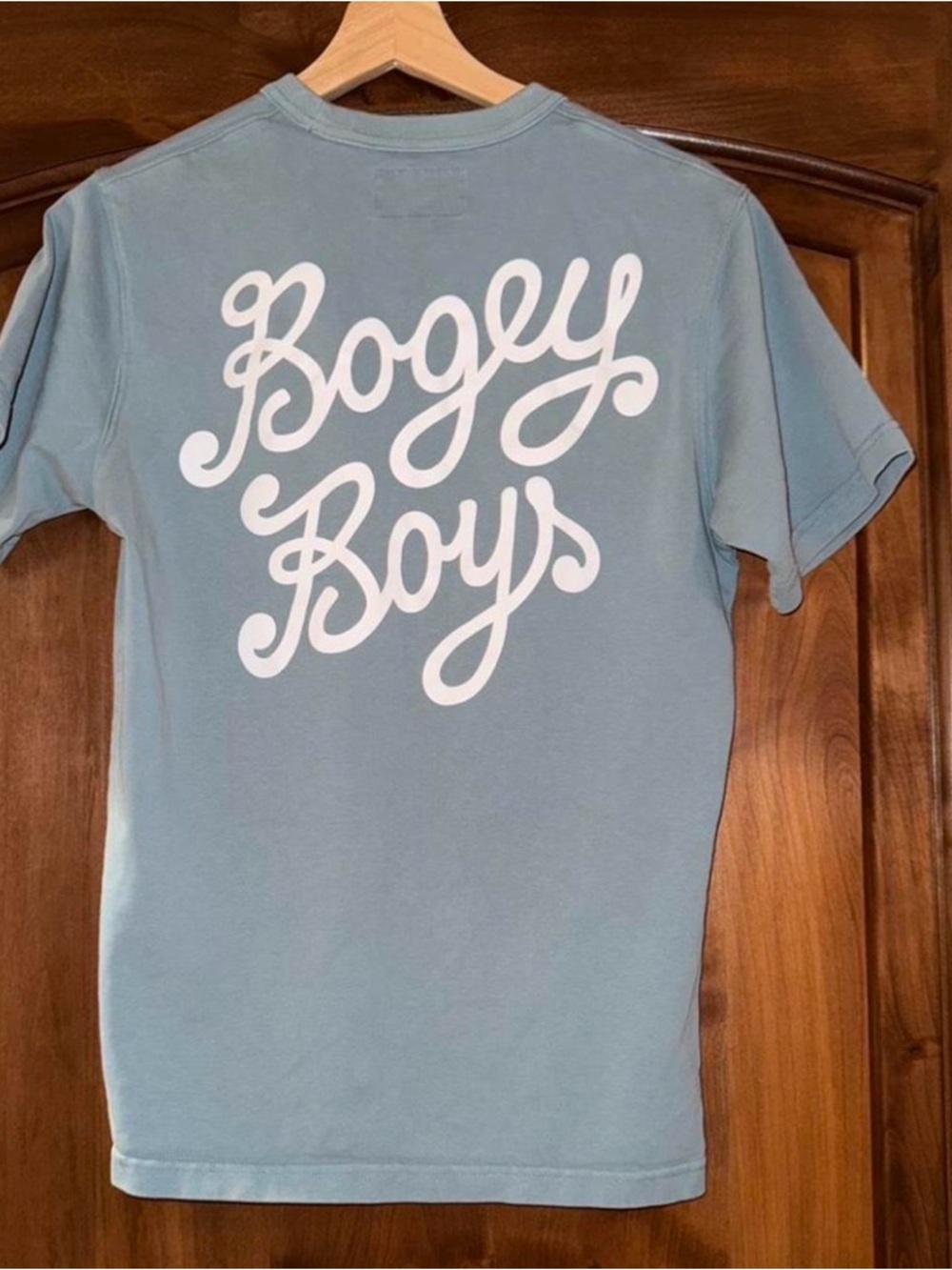 Bogey Boys Graphic Tee - Light Blue with White Script